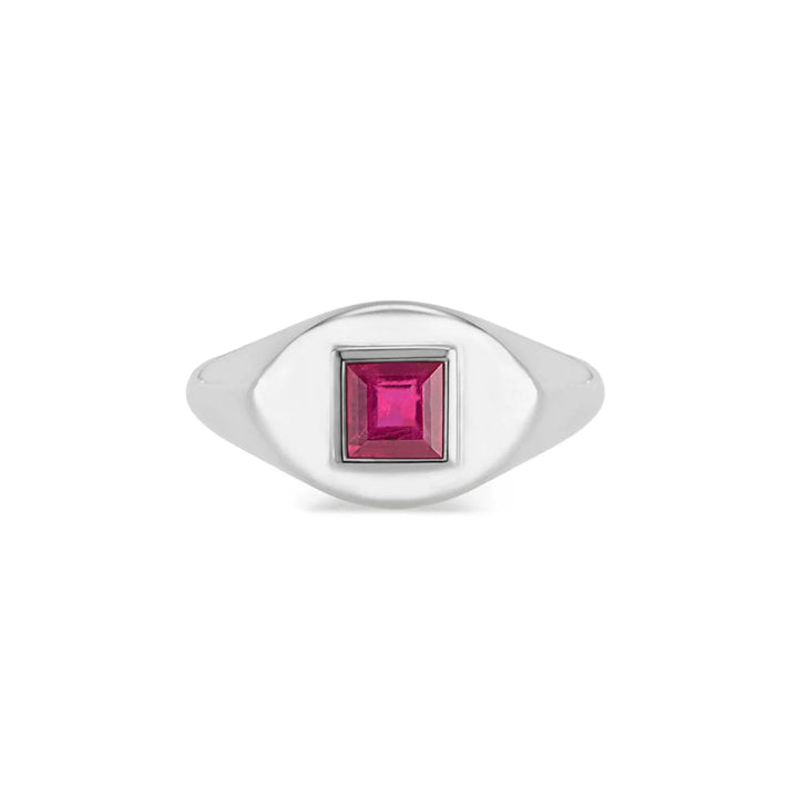 Small Square-Stone Signet Ring