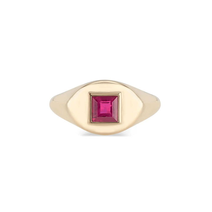 Small Square-Stone Signet Ring