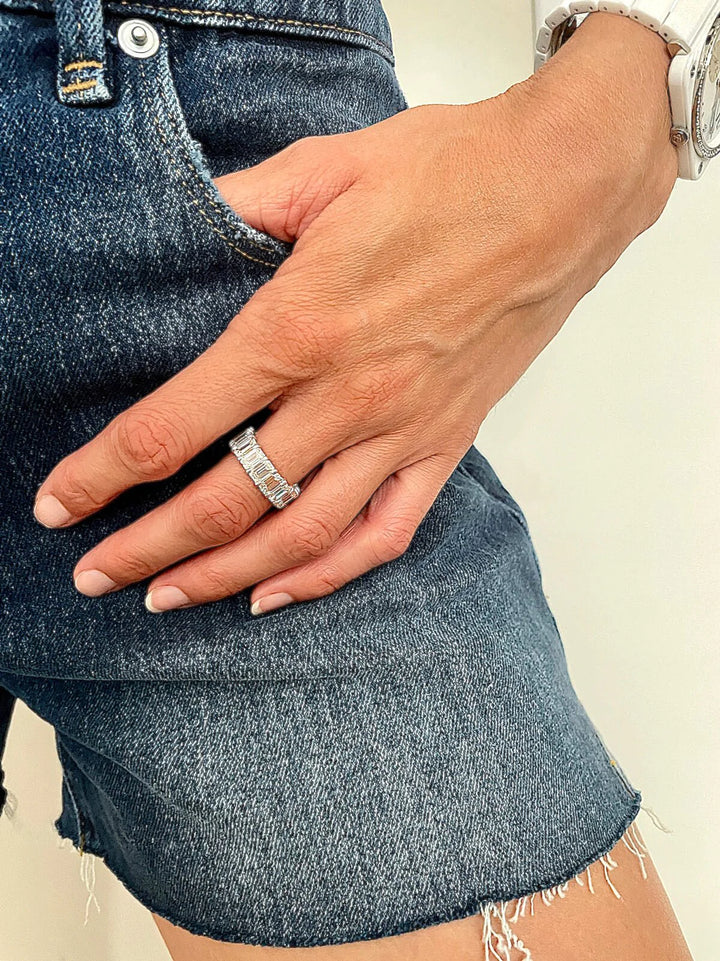 Emerald Cut Eternity Band