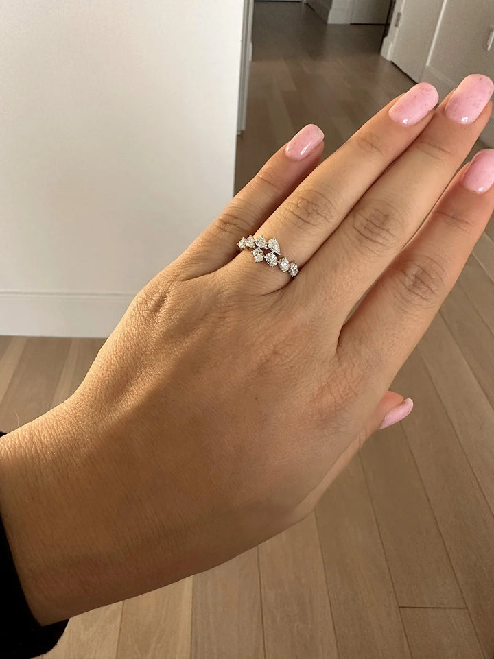 Pear and Oval Wrap Ring