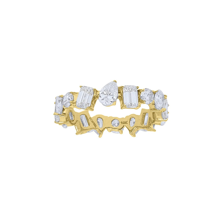 Mixed-Shaped Alternating Diamond Eternity Band