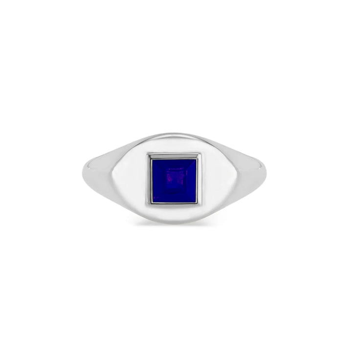Small Square-Stone Signet Ring