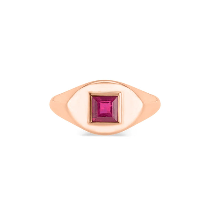 Small Square-Stone Signet Ring
