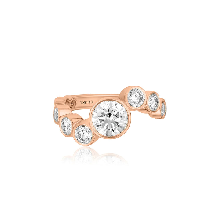 Round Diamond Wave Ring