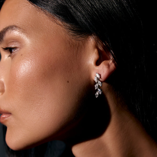 Marquise Diamond Leaf Earrings
