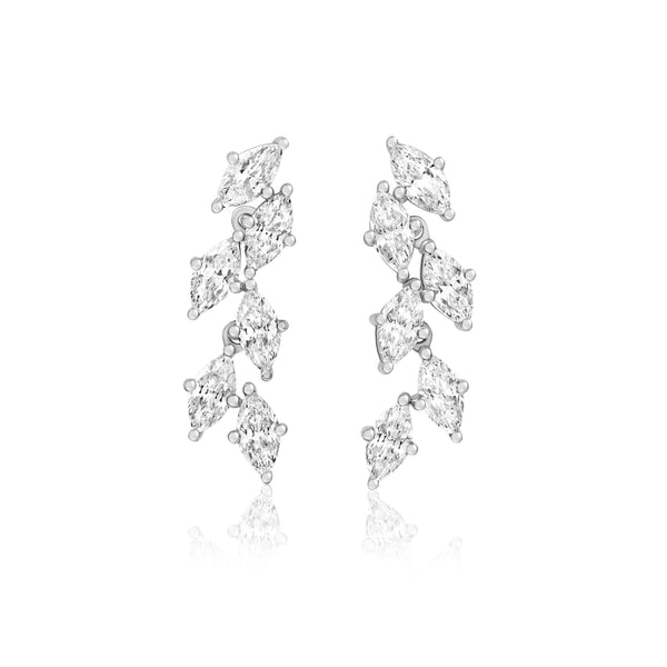 Marquise Diamond Leaf Earrings