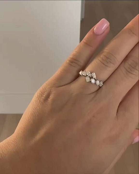 Pear and Oval Wrap Ring