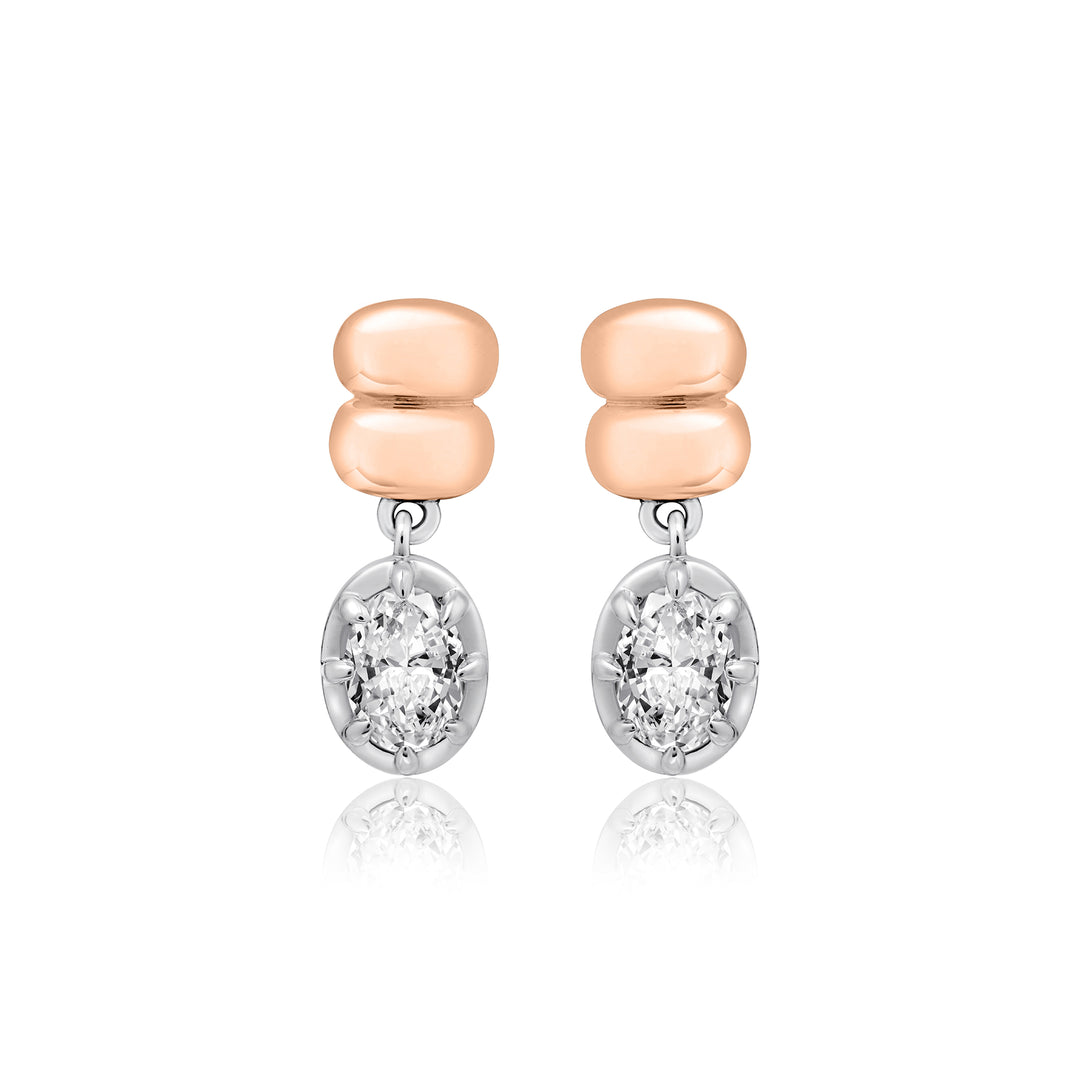 Double Puff Oval Diamond Drops