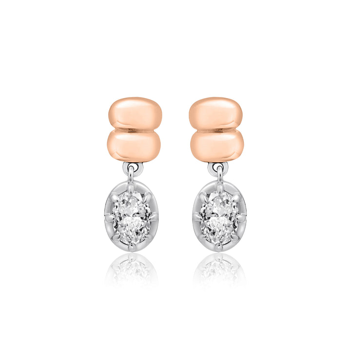 Double Puff Oval Diamond Drops