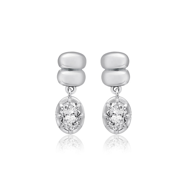 Double Puff Oval Diamond Drops