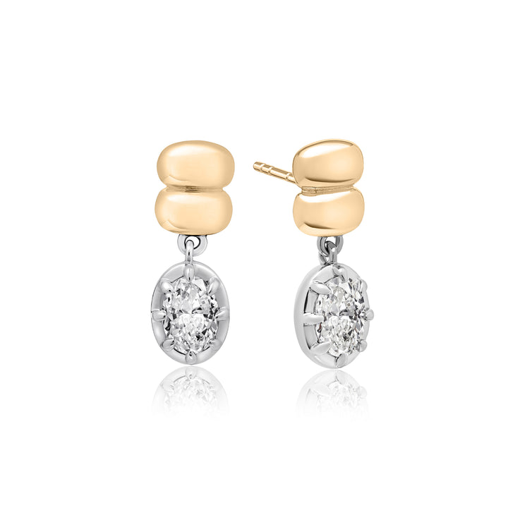 Double Puff Oval Diamond Drops