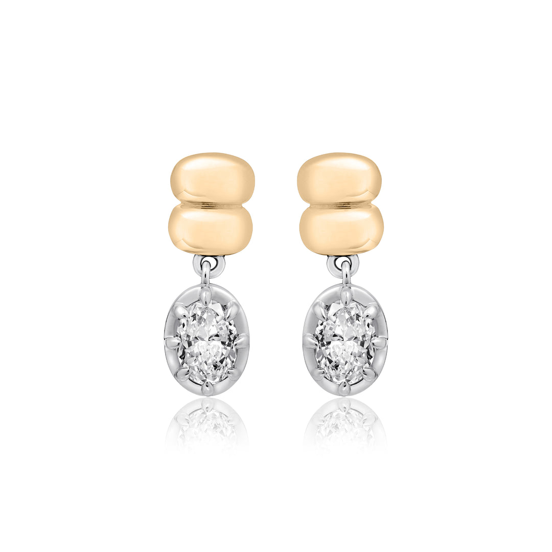 Double Puff Oval Diamond Drops