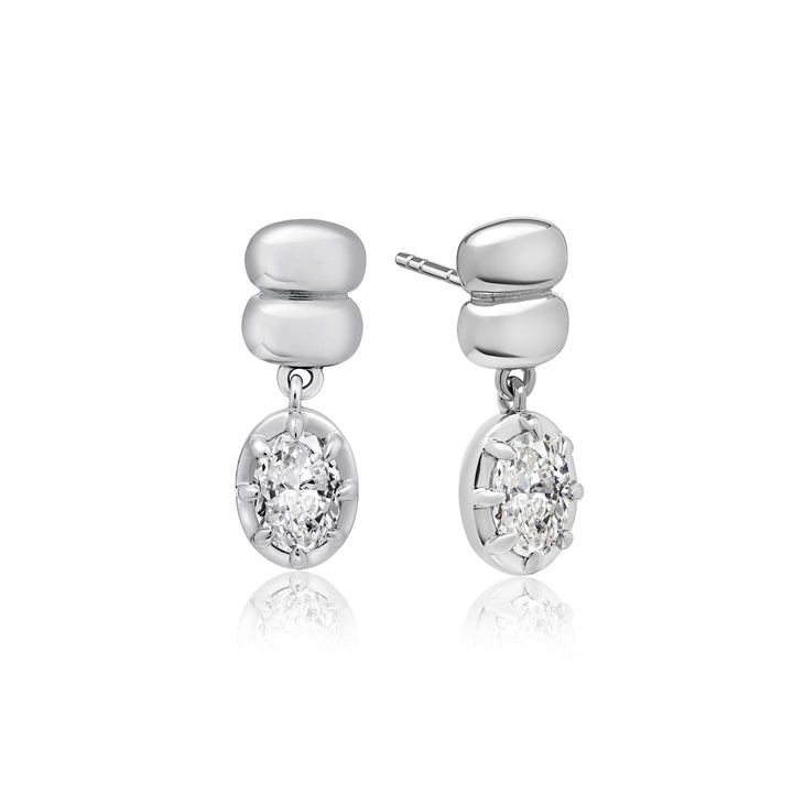 Double Puff Oval Diamond Drops