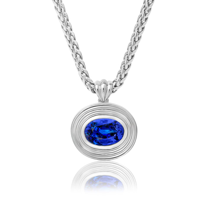 Triple Bezel Oval Diamond Necklace