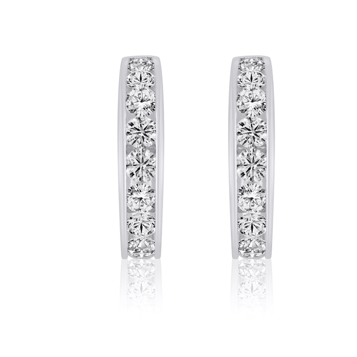 Channel Diamond Hoop Earrings