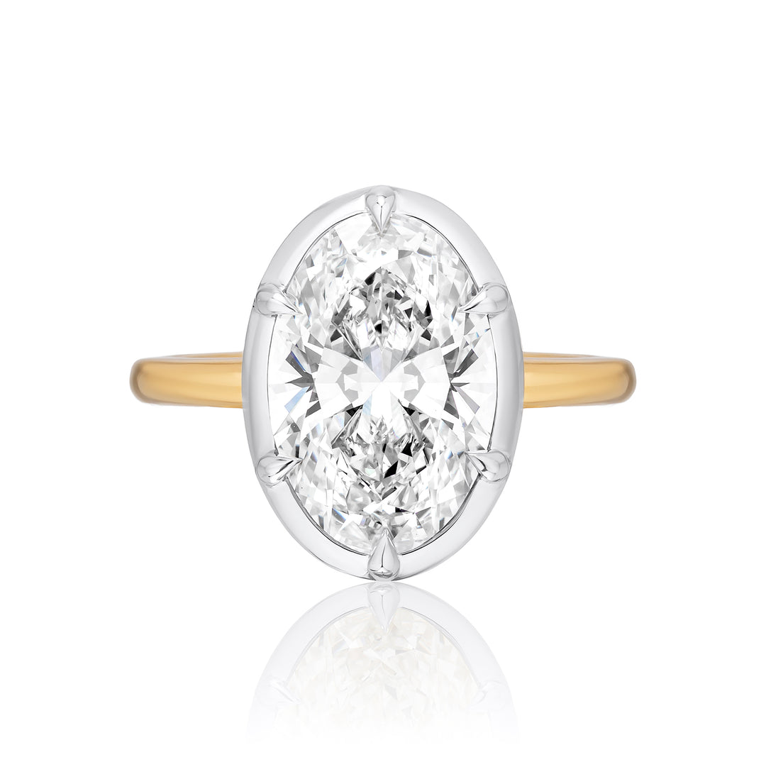 Six Prong Semi Bezel Engagement Ring