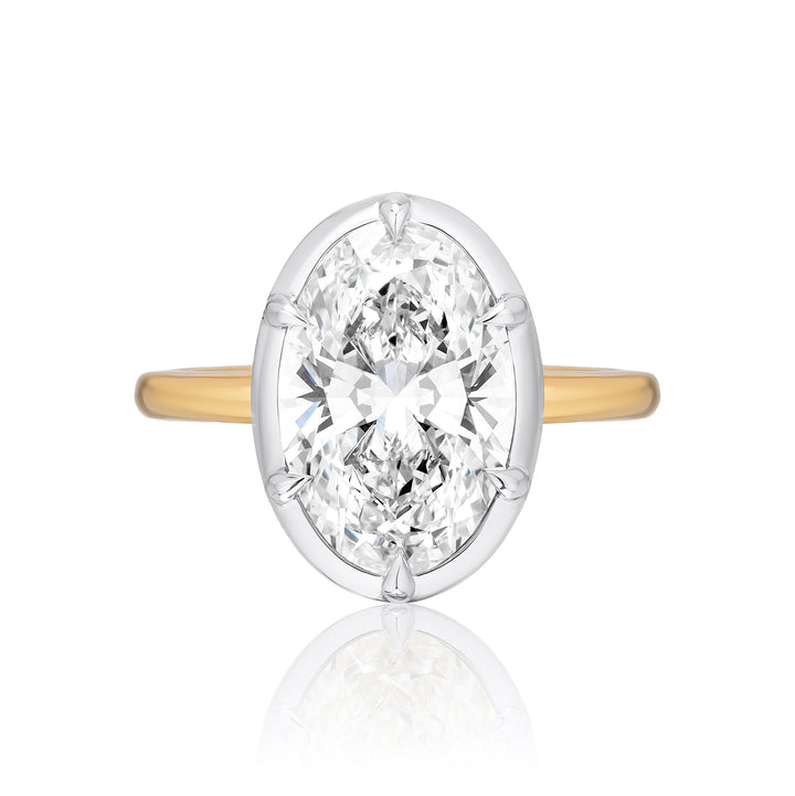 Six Prong Semi Bezel Engagement Ring