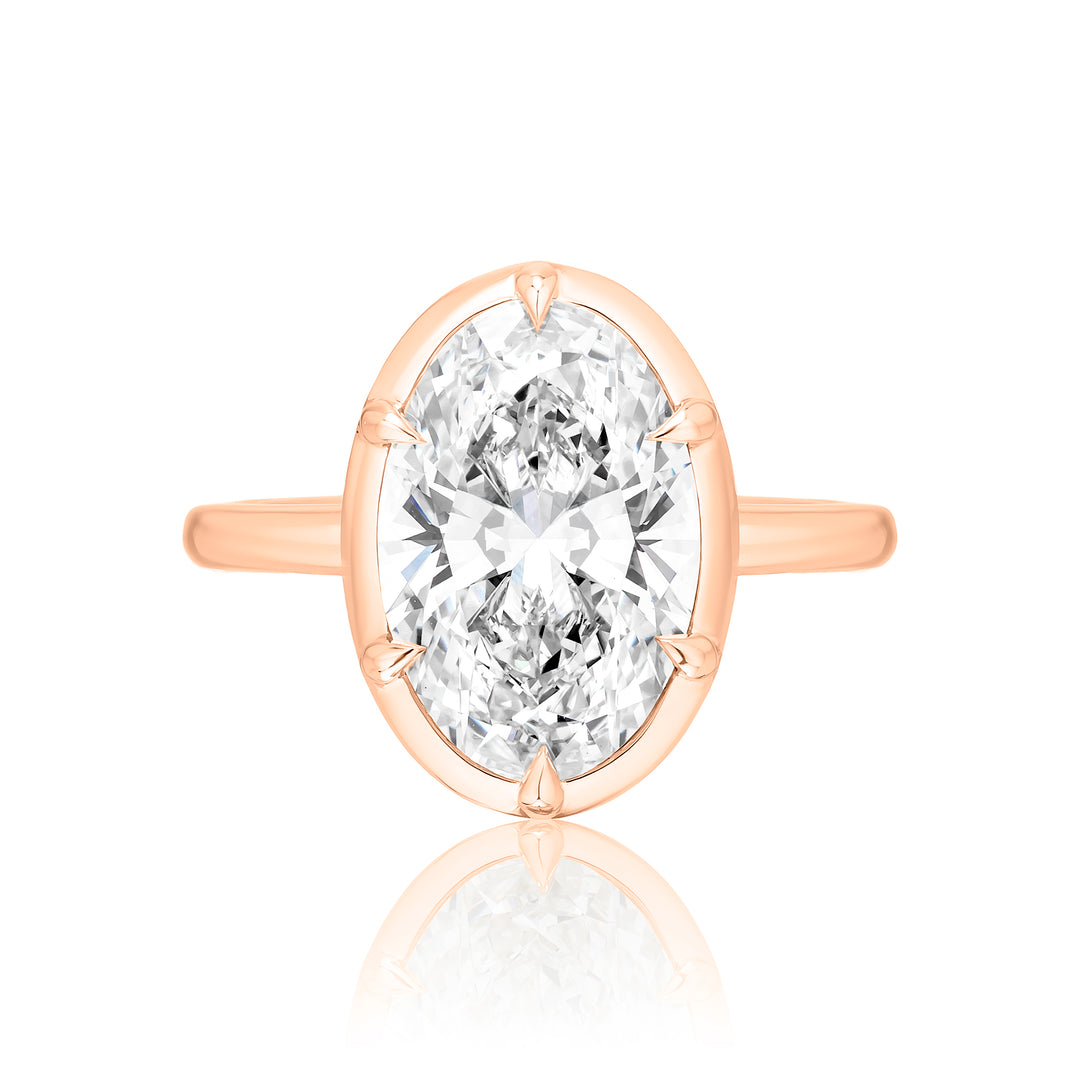 Six Prong Semi Bezel Engagement Ring