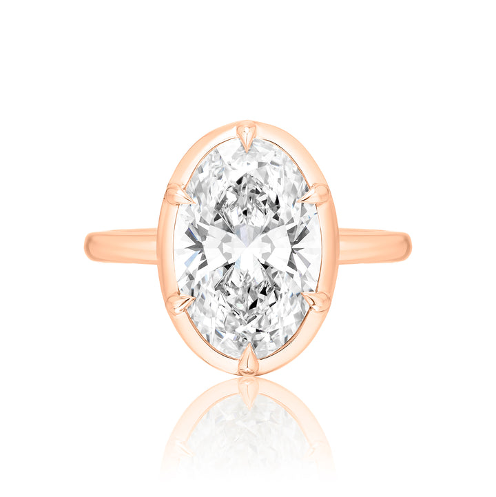 Six Prong Semi Bezel Engagement Ring