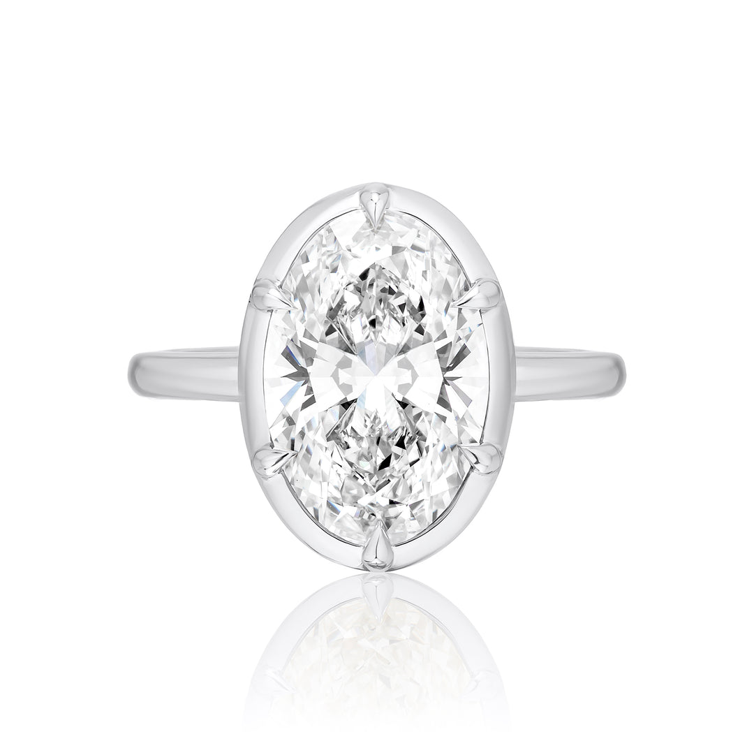 Six Prong Semi Bezel Engagement Ring