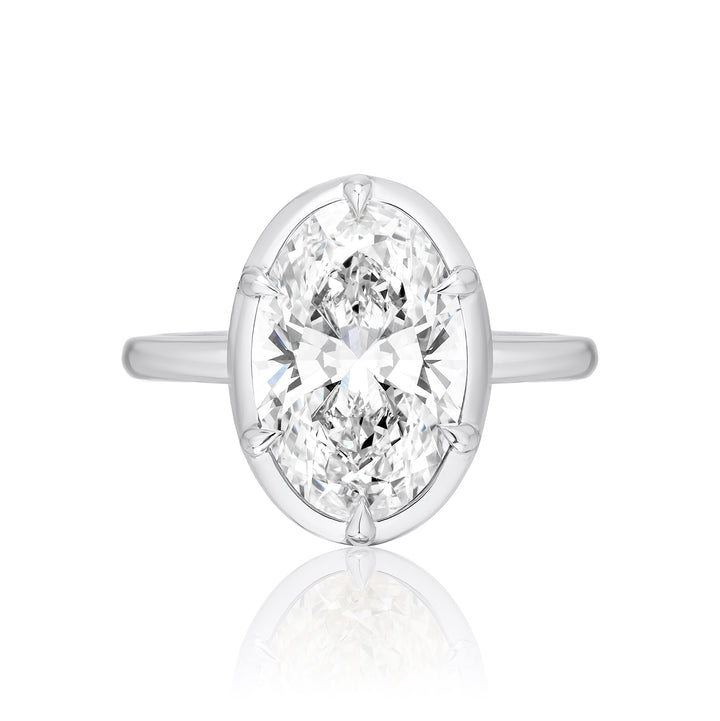Six Prong Semi Bezel Engagement Ring
