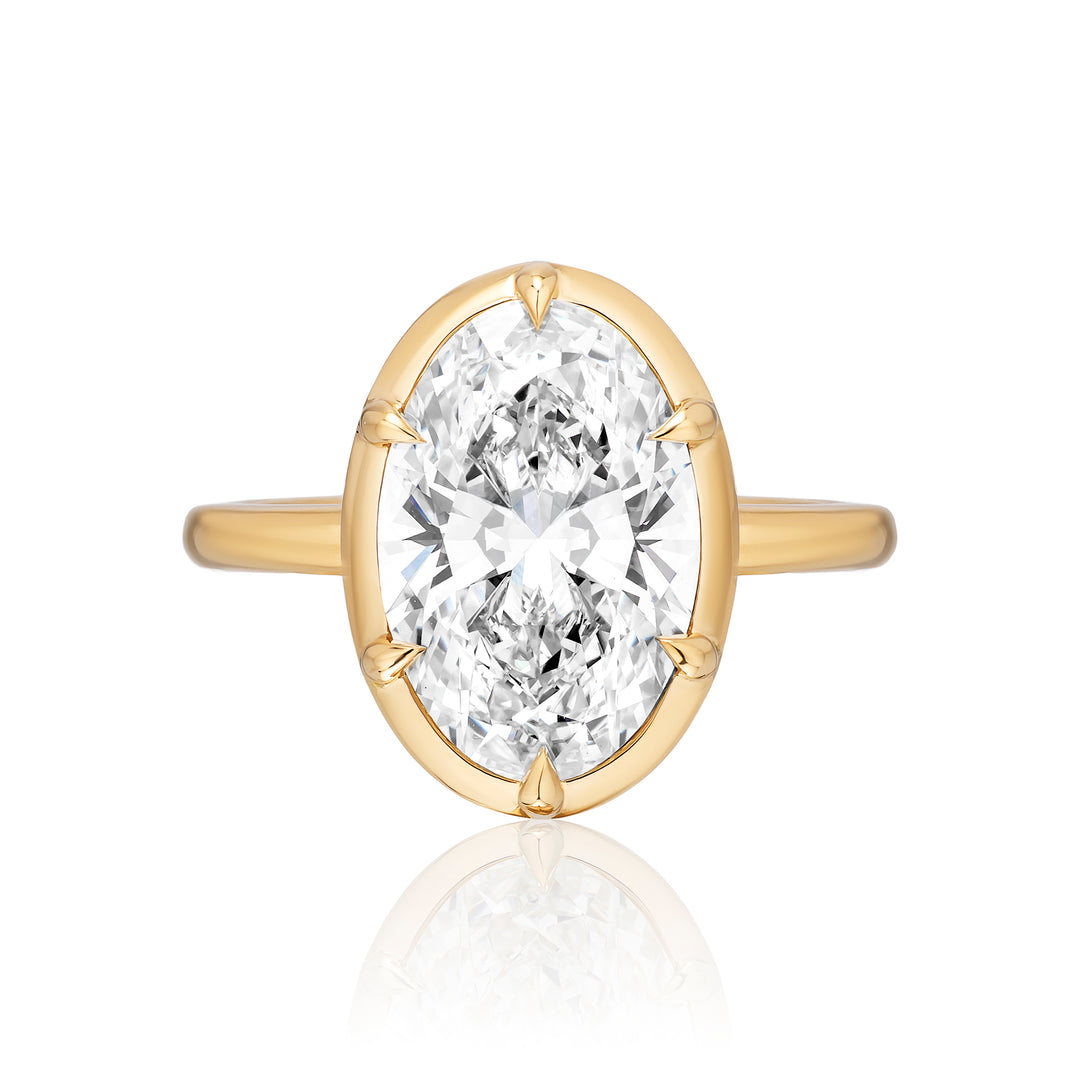 Six Prong Semi Bezel Engagement Ring