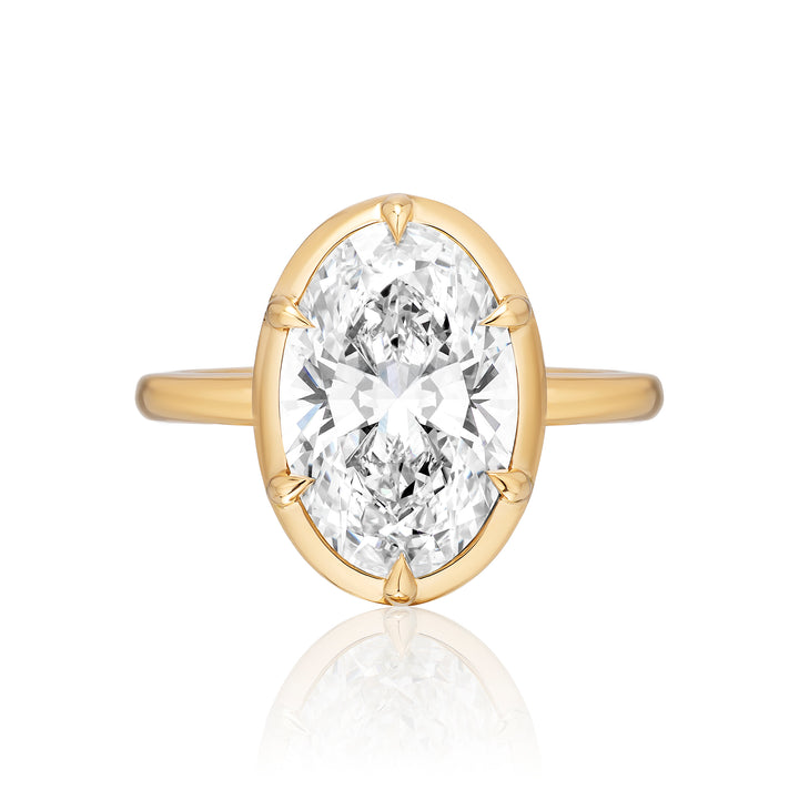Six Prong Semi Bezel Engagement Ring