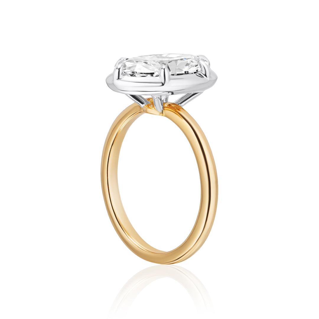 Six Prong Semi Bezel Engagement Ring