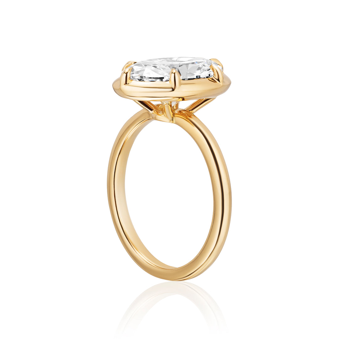 Six Prong Semi Bezel Engagement Ring