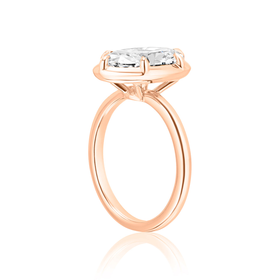 Six Prong Semi Bezel Engagement Ring