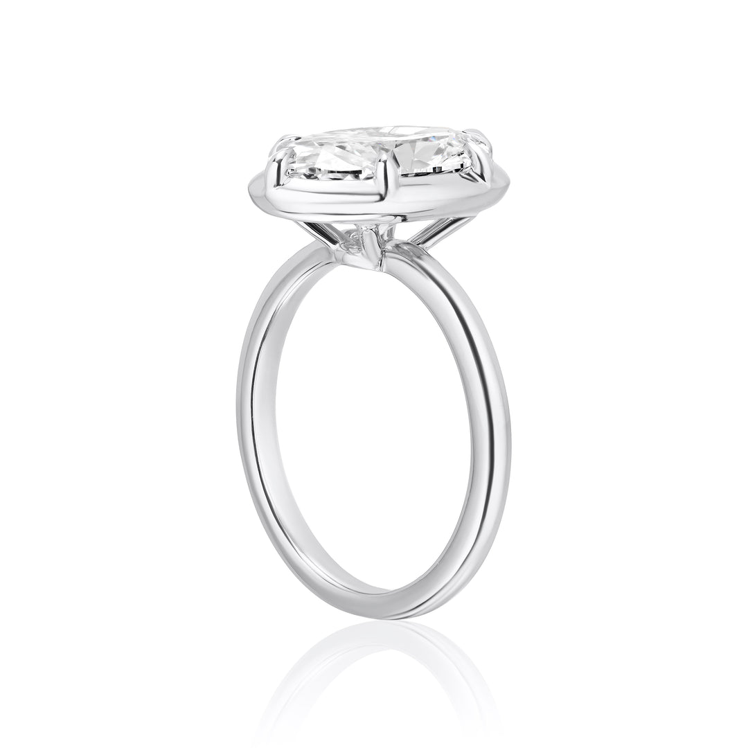 Six Prong Semi Bezel Engagement Ring