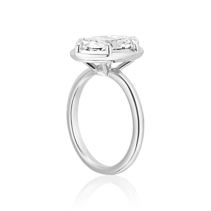 Six Prong Semi Bezel Engagement Ring
