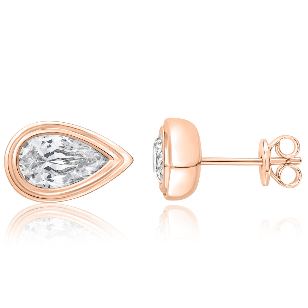 Bezel Stud Earrings