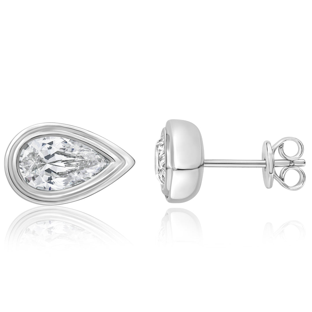 Bezel Stud Earrings