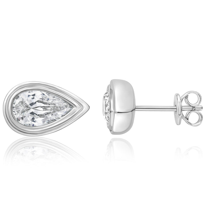 Bezel Stud Earrings