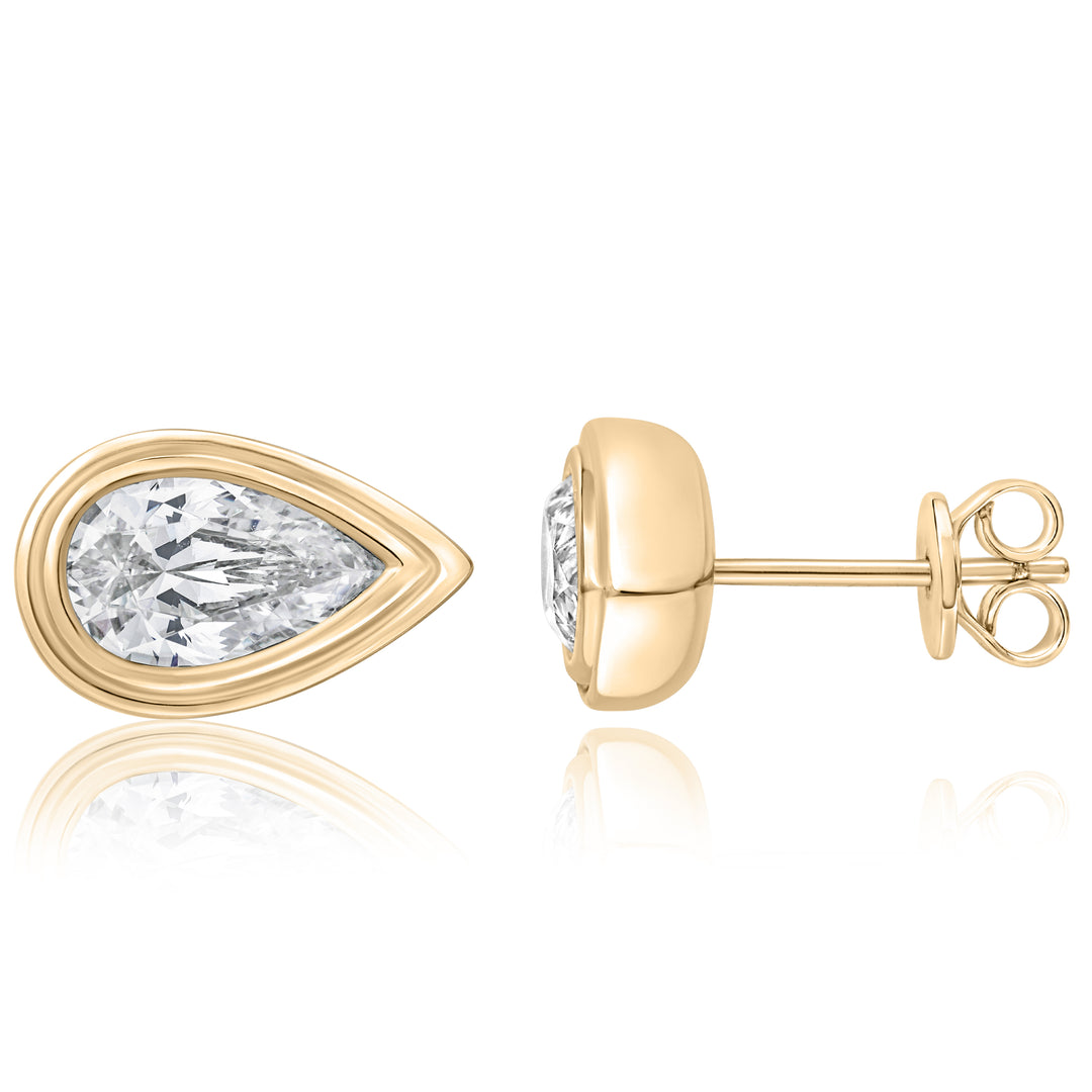 Bezel Stud Earrings
