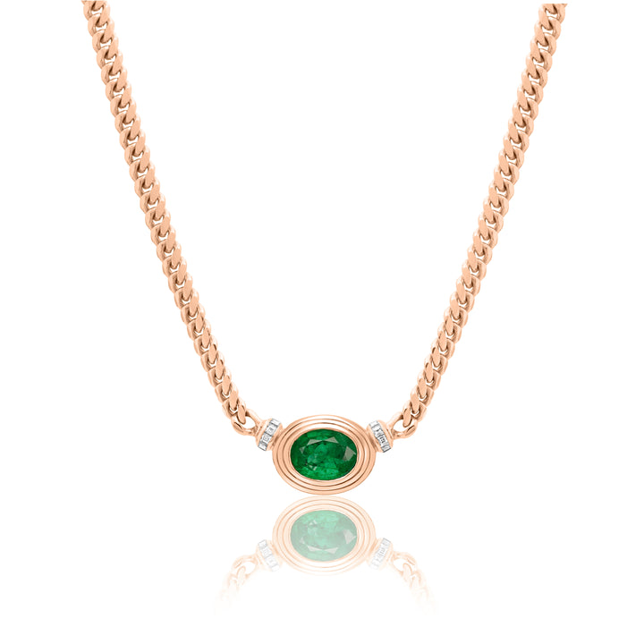 Triple Bezel Emerald Heirloom Necklace