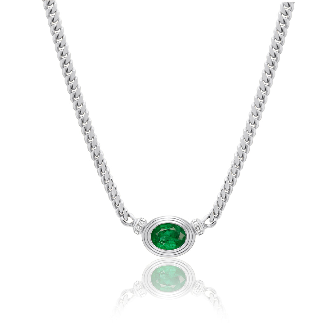Triple Bezel Emerald Heirloom Necklace