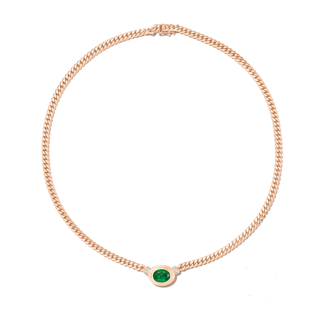 Triple Bezel Emerald Heirloom Necklace