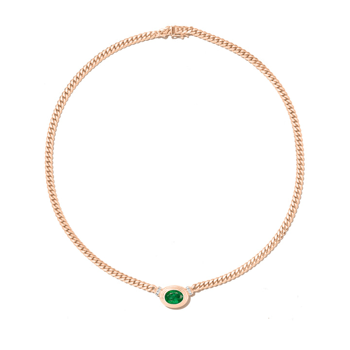 Triple Bezel Emerald Heirloom Necklace