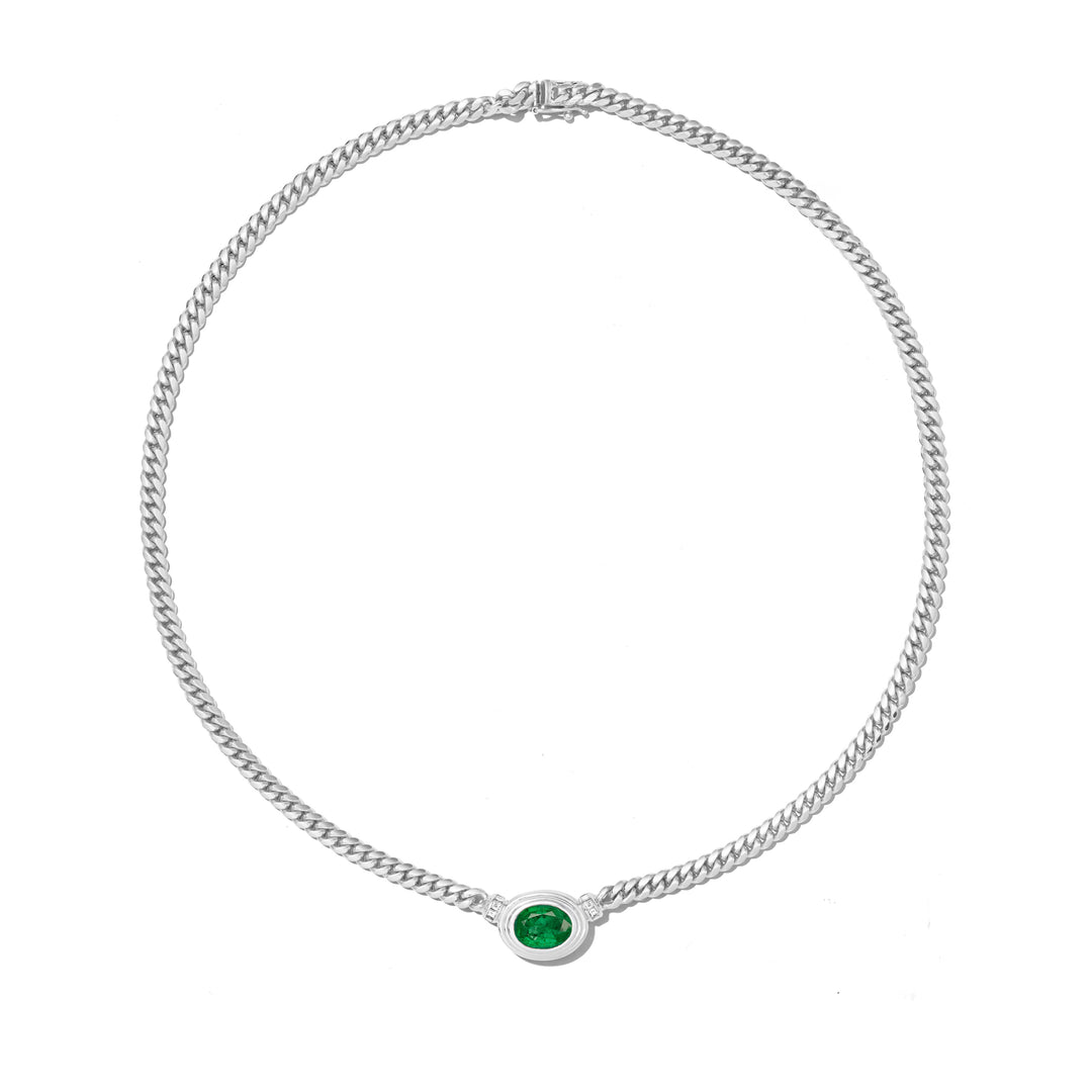 Triple Bezel Emerald Heirloom Necklace