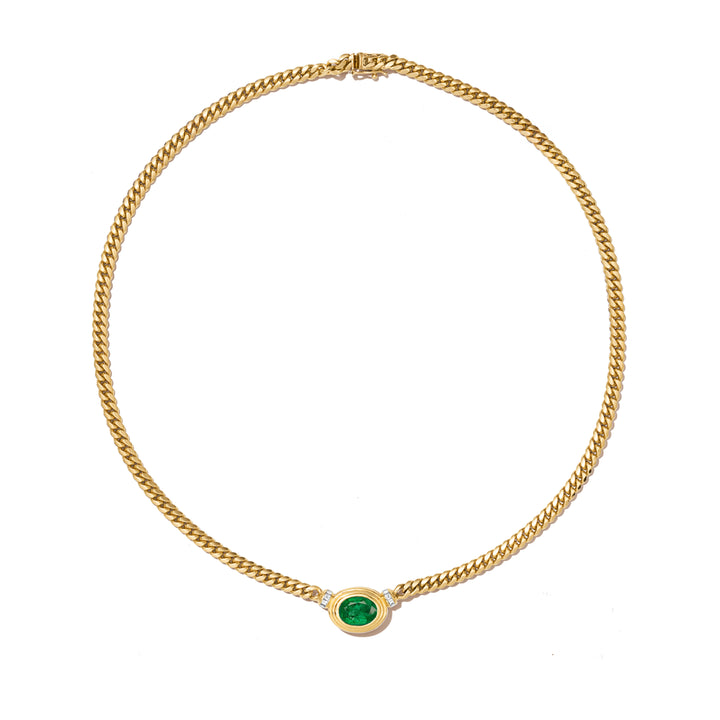 Triple Bezel Emerald Heirloom Necklace
