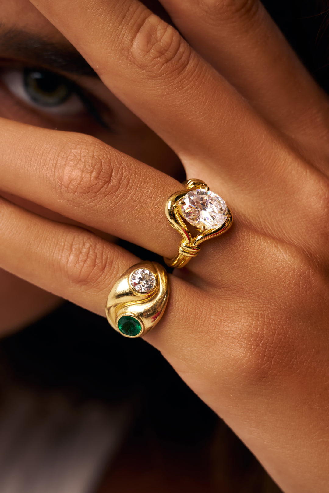 Yin Yang Emerald and Diamond Signet – C Heinrich Diamonds