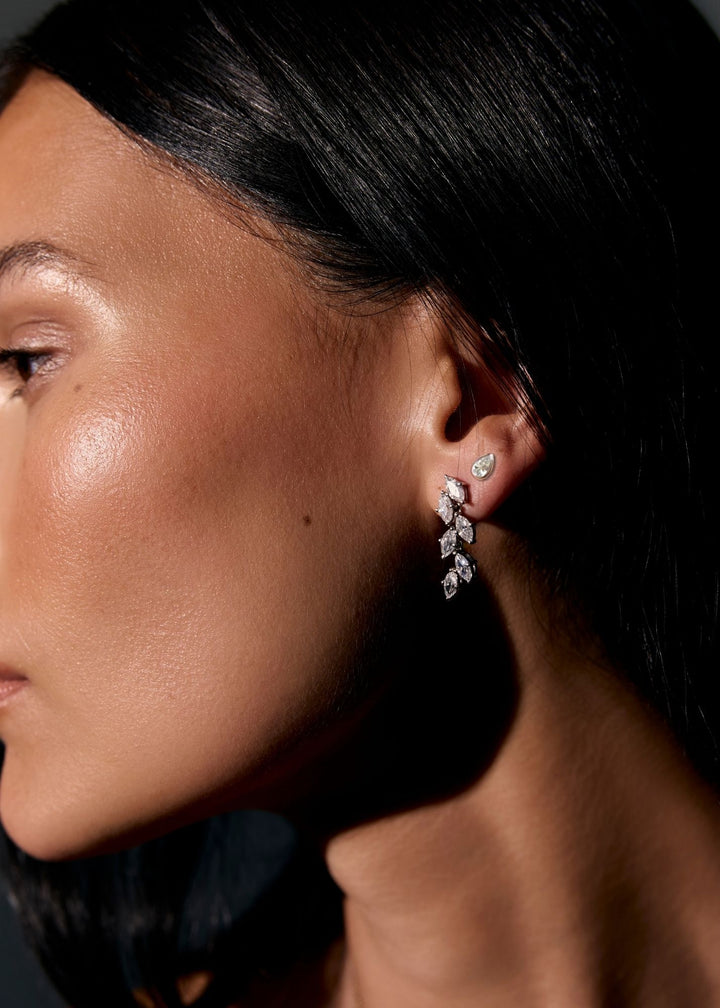 Mini Pear Bezel Stud Earrings