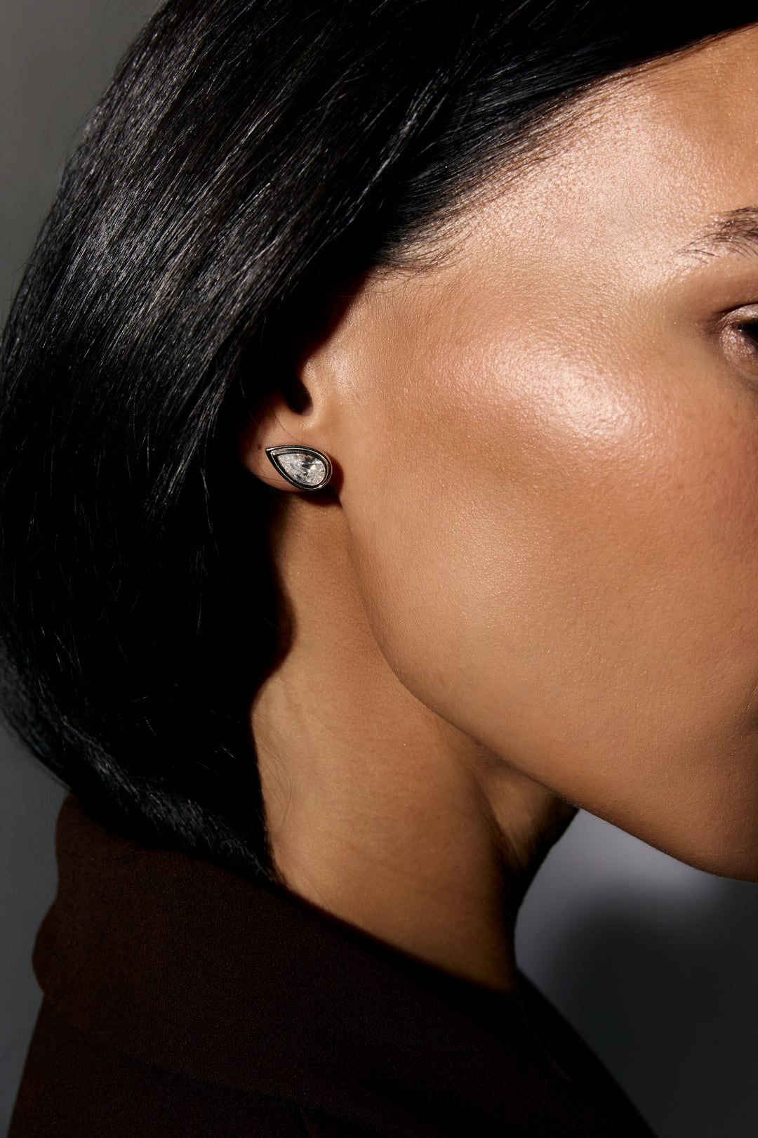 Bezel Stud Earrings