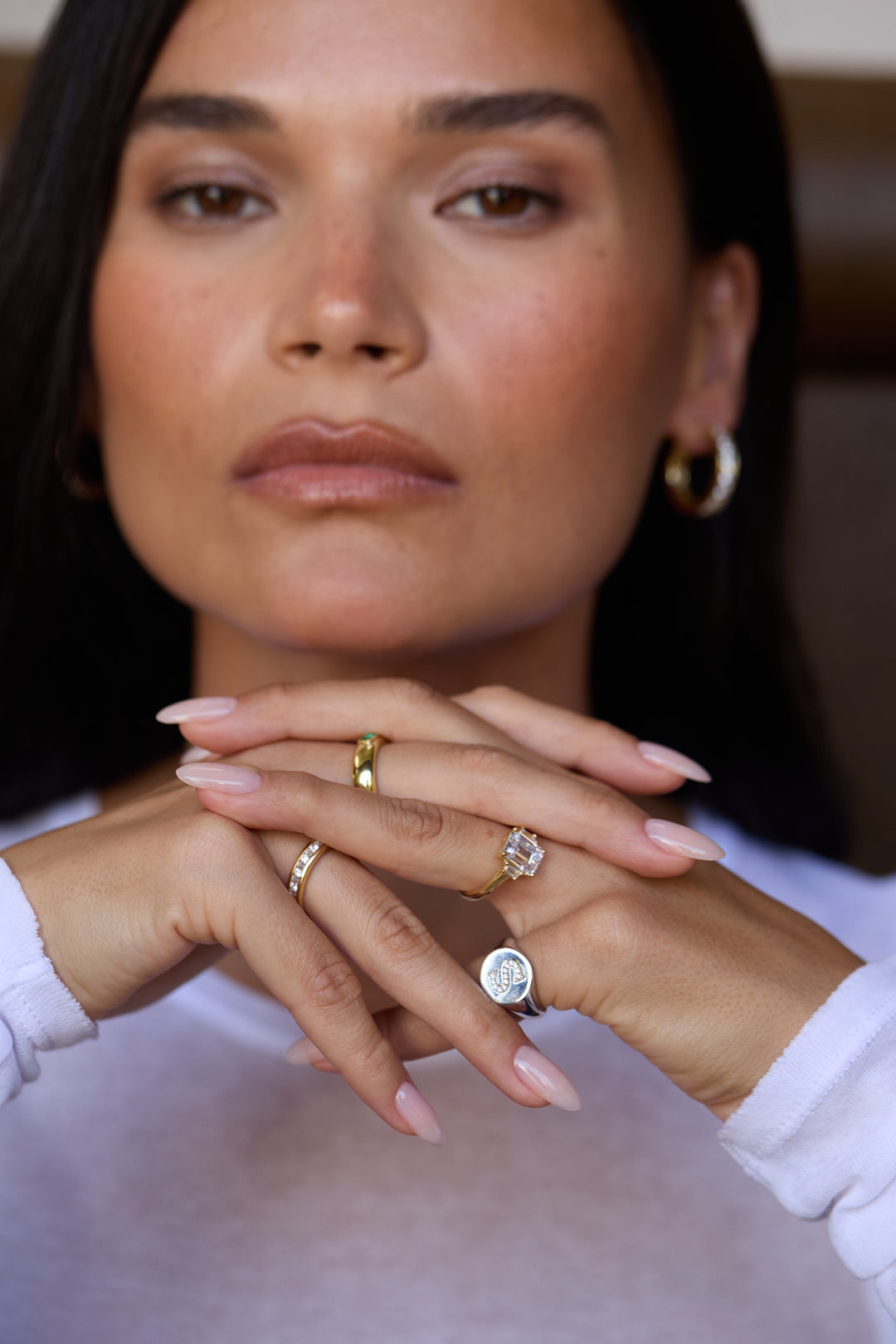 Emerald-Cut Diamond with Trapezoid Side Stones Ring