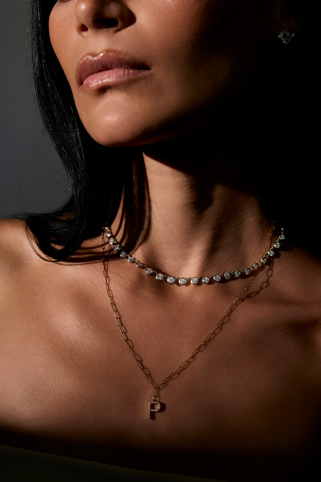 Triple Bezel Tennis Necklace