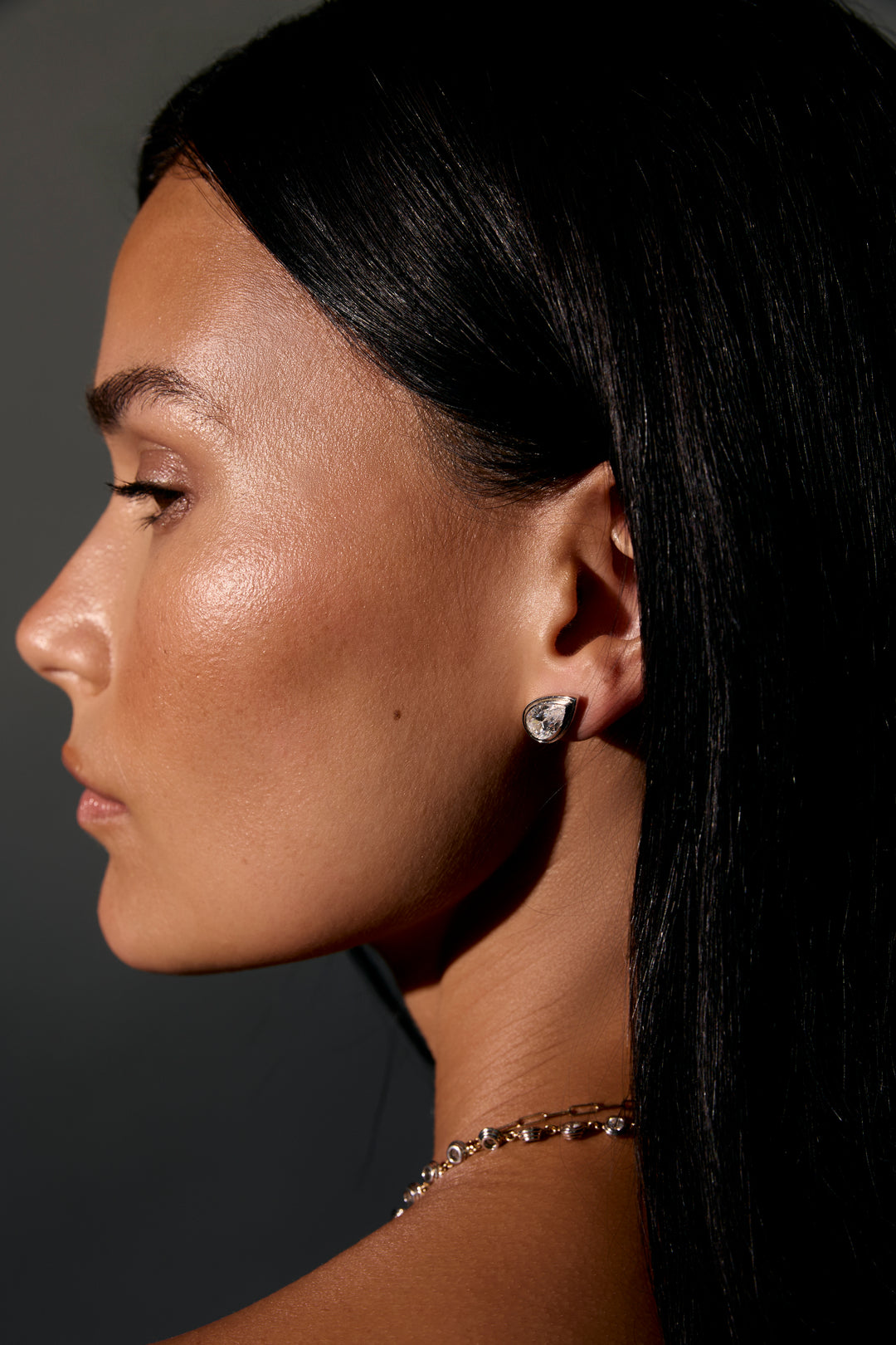 Bezel Stud Earrings