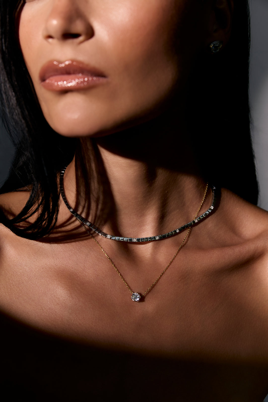 Two-Tone Buttercup Round Diamond Necklace