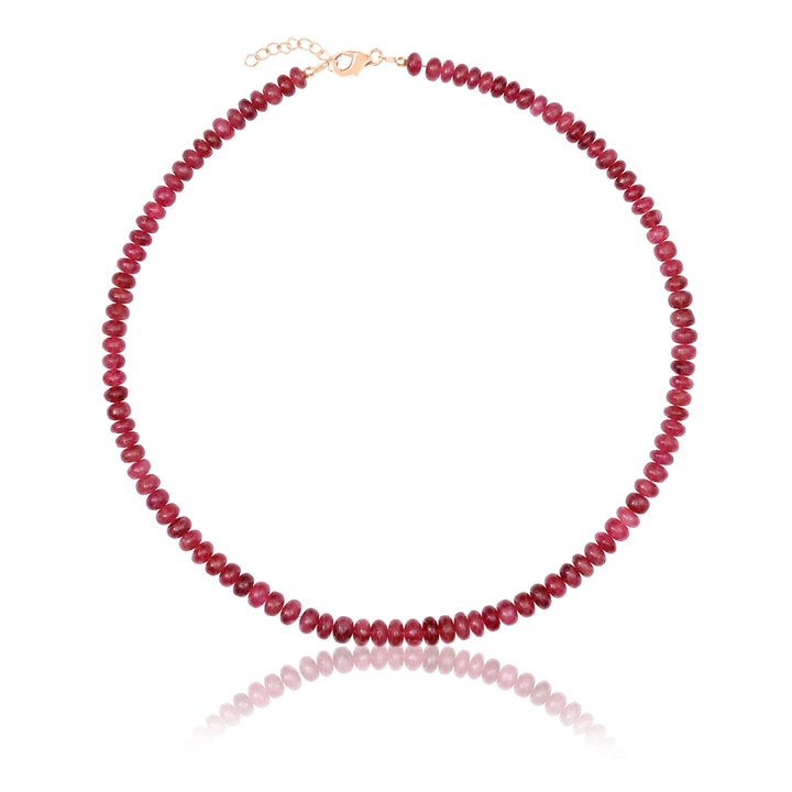 Pink Tourmaline Beaded Necklace
